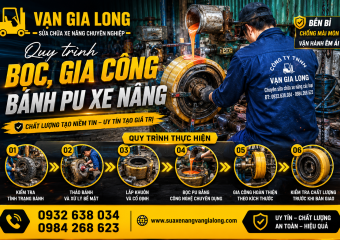 Bọc gia công bánh PU, thay lốp xe nâng