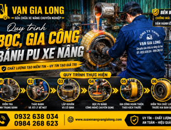 Bọc gia công bánh PU, thay lốp xe nâng