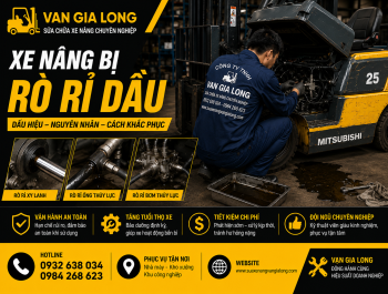 Xe nâng bị rò rĩ dầu, nguyên nhân & cách khắc phục